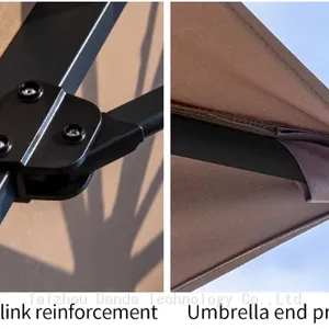 Aluminum 3*3m Double Roof Umbrella With Side Stand Outdoor Sunshade and Waterproof thumbnail-5