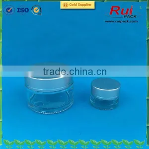 10g 50g Glass Clear Cream Jar With Aluminum Cap thumbnail-1