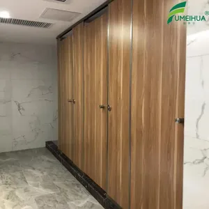 Woodgrain Phenolic Good Quality HPL Sheets Toilet Partition Cubicle thumbnail-1