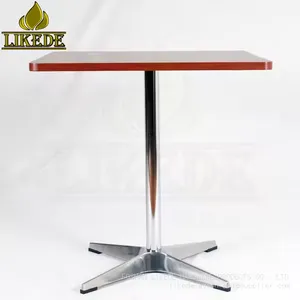 Hot Sale Morden Design Aluminum Base Coffee Table Black Dining Table for Cafe Restaurants thumbnail-3