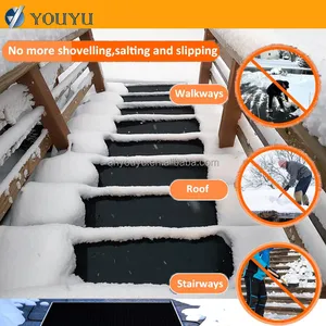 Modern Black 220V Electric Heating Floor Mat Outdoor Snow-Melting Walkway Heating Mat Step Snow Melting Heating Mat thumbnail-3