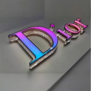 Led Illuminated Business Signage For Indoor Outdoor Storefront Front-lit Perforated Side Channel Letters Billboard For Indoor thumbnail-1