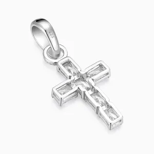Shining Star Jewelry Manufacturer Men Women Baguette Moissanite Cross Pendant thumbnail-2