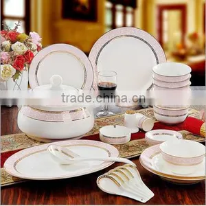 56 Pcs China Supplier Wholesale Ceramic Dinner Plate Set thumbnail-1