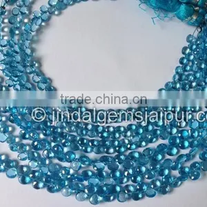 Swiss Blue Topaz Faceted Heart Beads 5 MM Of Fine Quality thumbnail-1