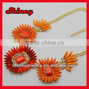 2014 Hot Sale Sun Flower Alloy Necklace,chunky Bib Necklace thumbnail-1