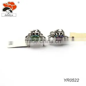 Fashion Jewelry New Design Spider Shape Small Rhinestone Ring thumbnail-1