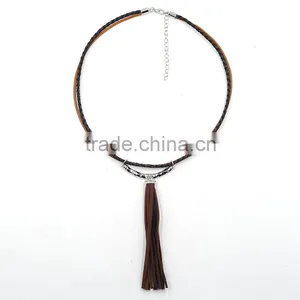 2016 America Sex Picture Exotic Jewelry Leather Tassels Pendant Necklace thumbnail-1