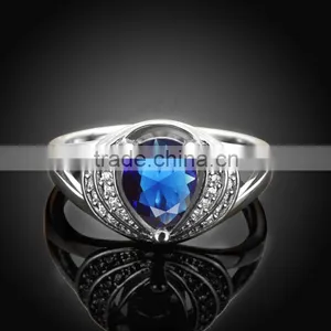 2015 Latest Popular Light Large Blue Natural Stone Rings for Young Women thumbnail-4