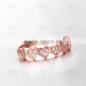 New Trend Heart Love Dubai Gold Ring Designs Models Finger Ring for Women thumbnail-6