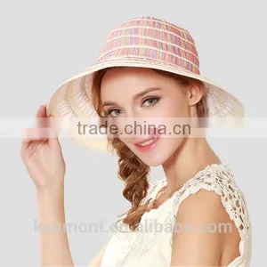Kenmont Promotion Straw Boater Hat Custom Straw Hat Twill Wholesale thumbnail-1