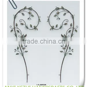 LC-86528 Set 2 Antique Wrought Iron Metal Leaves Wall Art Decor thumbnail-1