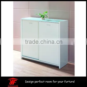 Popular Home Furnitur Modern Glass Shoe Cabinet Mirror Shoe Rack thumbnail-1