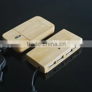 Bamboo Mouse USB 2.0 Hub Travel Gift Set for Computer thumbnail-3