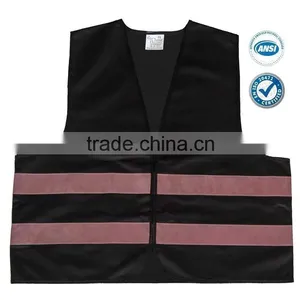 Black Safety Vest With Colourful Refective Tape thumbnail-1
