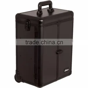 Aluminum Rolling Makeup Cosmetic Case With 2 Drawers thumbnail-1