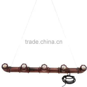 Vintage Lamp Loft Water Pipe Pendant Lamp American Country Restaurant Lamp Bar Lights Personalized Lamp 5 E27 Base Edison Bulbs thumbnail-4