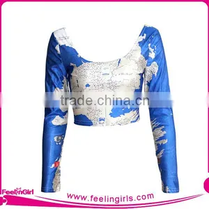 Plain Customized Cheerleading Black Crop Tops for Ladies thumbnail-3