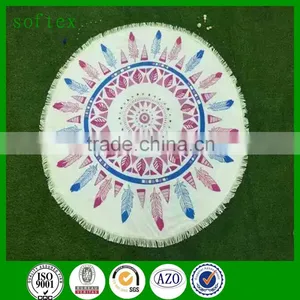 100% Cotton Large Aztec Round Beach Towel With Tassle thumbnail-4