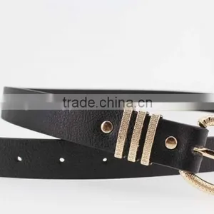 Fashion Black pu Leather Women Accessories Belt With Gold Buckles in YiWu thumbnail-4