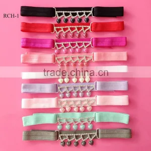 Stock Hot Selling Factory Price Pearl Elastic Rhinestone Connector Headband (RCH-1) thumbnail-1