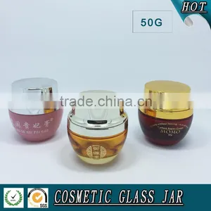 50ml Coloured Cream Glass Jar thumbnail-1