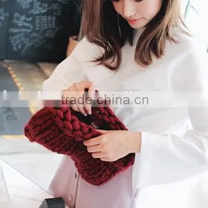 Lovely Knitted Clutch Bag,Women Weave Clutch Bag Clutch Bag,Winter Hand Bags,Knitted Clutch Bag ,Distressed Hand Bag thumbnail-6