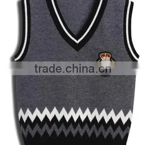 Customised Knitwear Sweater Vest School Uniform Children Vest Jumper Sweater Vest School Knitted Vest thumbnail-1