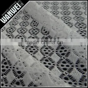 Diamond and Dots Crochet Resilient Hollow Yarn Fabric Print Customed Color Nylon Spandex Lace Fabric for Dress and Skirts 5021 thumbnail-1