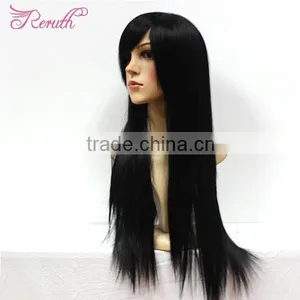 High Quality Fashion Girl Natural Straight Human Hair Wig With Bangs thumbnail-3