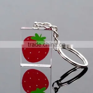 Crystal Keychians Printed Cute Strawberry for Giveaway Gifts thumbnail-1
