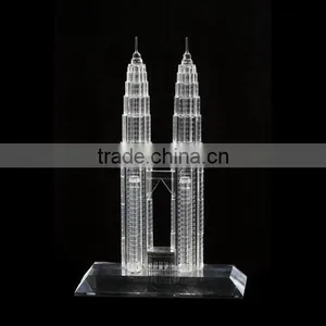 Crystal 3d Modern Model Building With Glass Base /crystal Model Aircraft Building Models for Office Decorations thumbnail-1