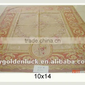 10x14 Fine Woven French Aubusson Carpet Made by Hand thumbnail-1