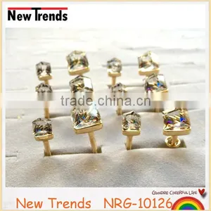 Fashion Square Clear Crystal New Model Wedding Ring for Women thumbnail-6