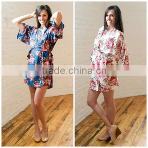 Cheap Rayon Cotton Floral Flower Spa Bath Robe thumbnail-2
