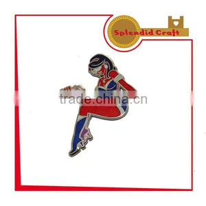 New Design Transparent Hard Enamel Sexy Lady Lapel Pins thumbnail-1