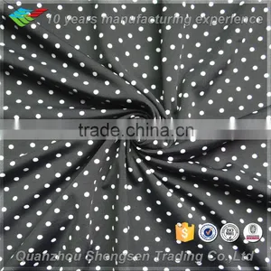 Black Fabric With White Dot Swimwear Fabric Stock thumbnail-1