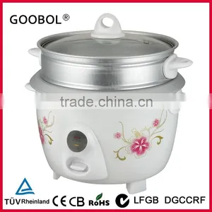 2.8L Small Drum Rice Cooker With Decorative Flower With Steamer And Glass Lid thumbnail-1