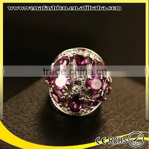 Purple Crystal Ring Diamond Napkin Ring, Crystal Stone Rings thumbnail-2