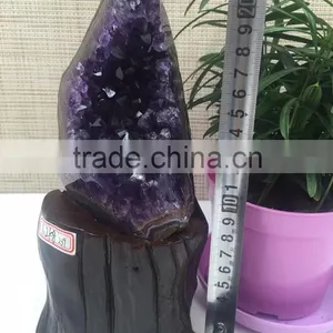 Natural Narrow Shaped Amethyst Geode Uruguay Crystal Cluster Ornaments thumbnail-3