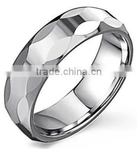 Men Fashion Hammer Face Titanium Ring Tungsten Carbide Men Finger Rings thumbnail-1