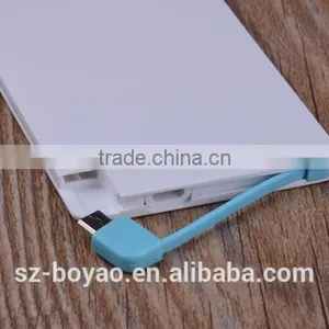 2016 Built-in-cable Card 2600 Mah Power Bank, Super Thin Credit Card Power Bnak thumbnail-4