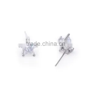 New Arrival Fashion Five-Star Point Design Stud Earrings Cubic Zirconia Wholesale Jewelry thumbnail-1