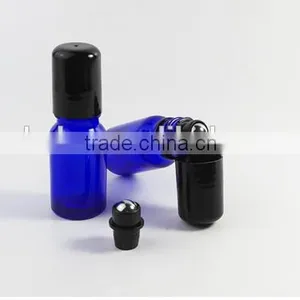 10ml Perfume Roller Ball Bottle Blue Glass Stainless Steel Bead Bottle thumbnail-6