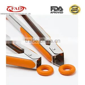 Durable Stainless Steel Silicone BBQ Tongs thumbnail-4