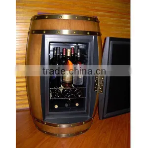 Novel Fridge Wooden Commercial Barrel Cooler OAK Wood Wine Beer Barrel Fridge OEM Color thumbnail-1