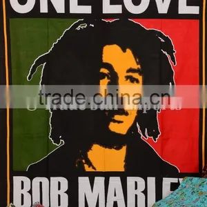 Wholesale Bob Marley Tapestry Indian Wall Hanging Hippie Tapestries Cotton Bedspread Boho Picnic Throw thumbnail-1