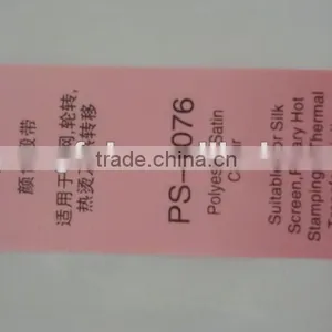 PS-7076 Pink Polyester Stain Ribbon Label thumbnail-1