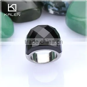 Men Fashion High Quality Black Stone Stainless Steel Rings From China thumbnail-2