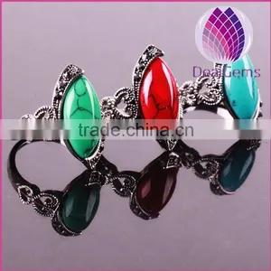 Hot Sale Natural Turquoise Tibetan Silver Ring thumbnail-1
